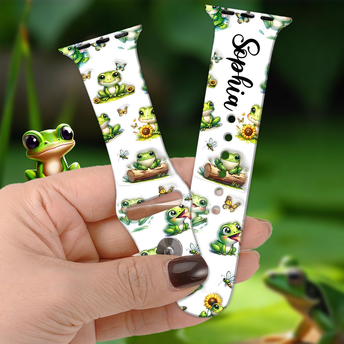 Just A Girl Who Loves Frogs - Personalized Frog Apple Watch Band