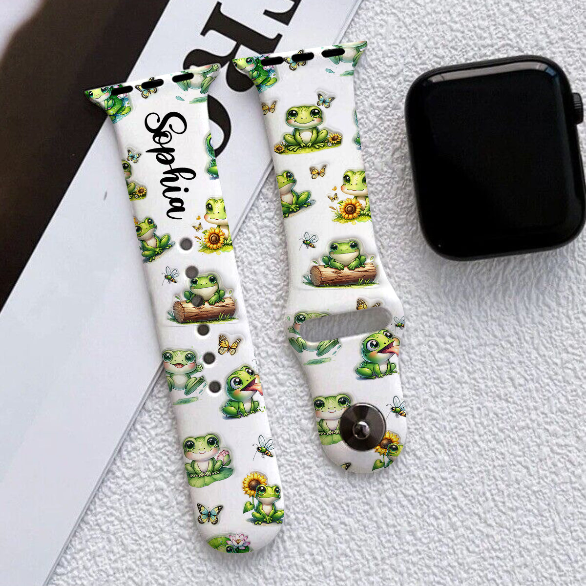 Just A Girl Who Loves Frogs - Personalized Frog Apple Watch Band