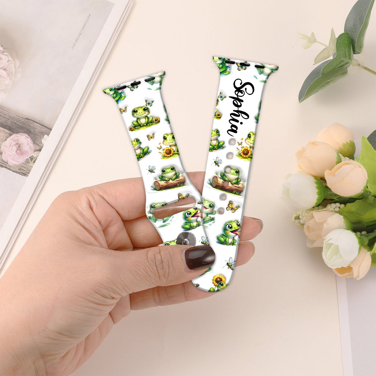 Just A Girl Who Loves Frogs - Personalized Frog Apple Watch Band
