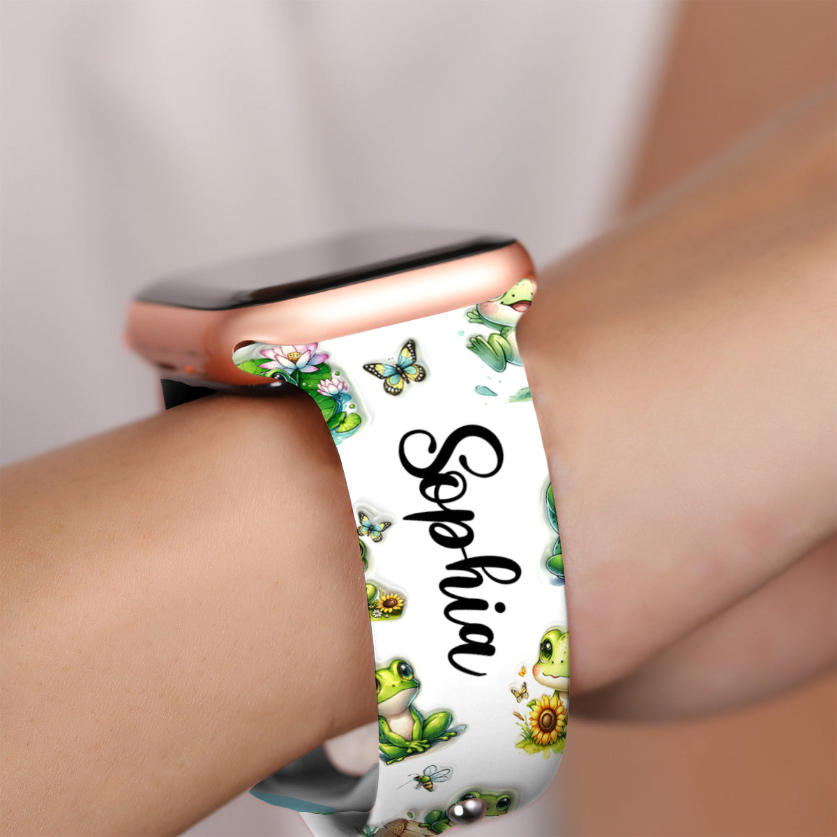 Just A Girl Who Loves Frogs - Personalized Frog Apple Watch Band