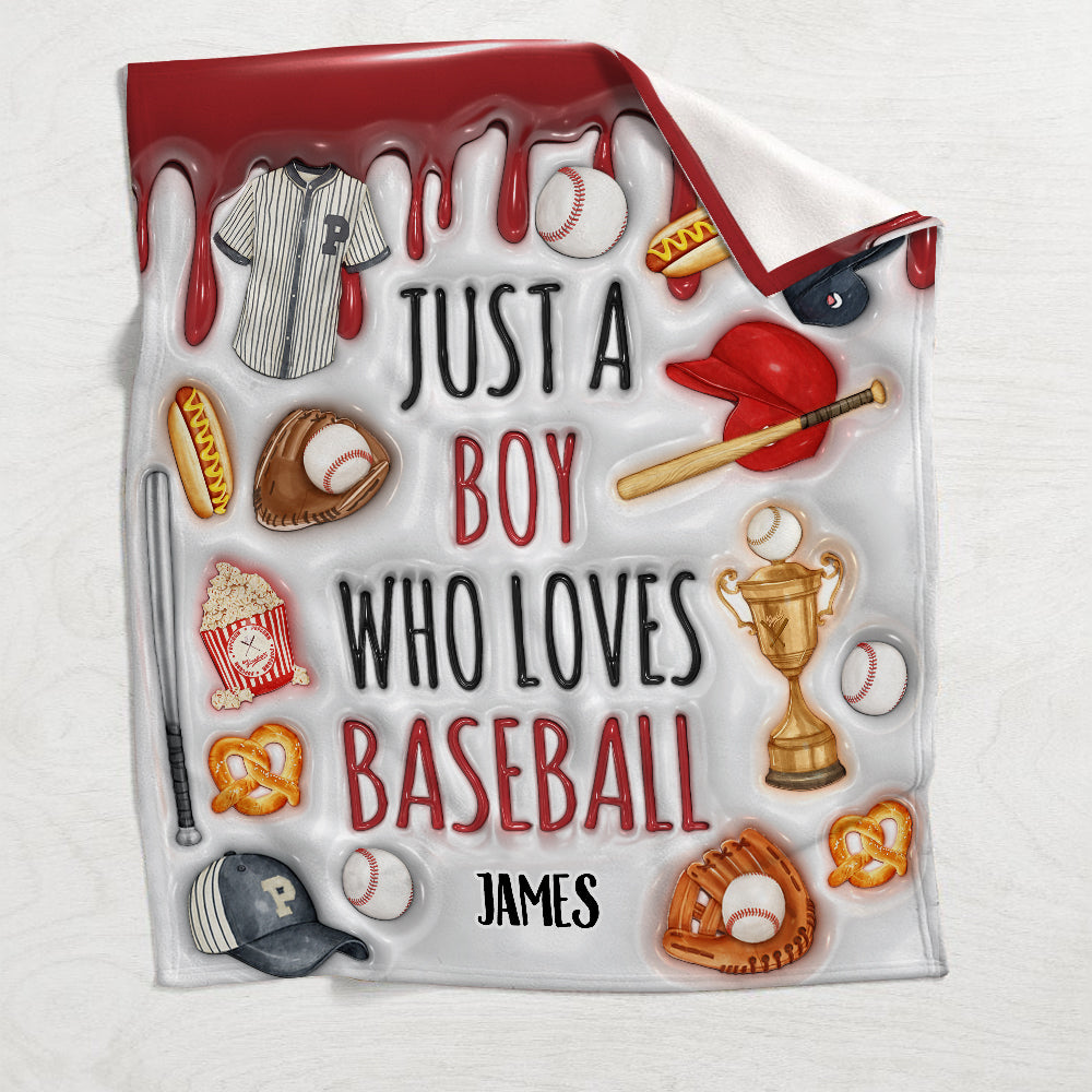 Just A Girl/Boy Who Loves Baseball - Personalized Baseball Blanket