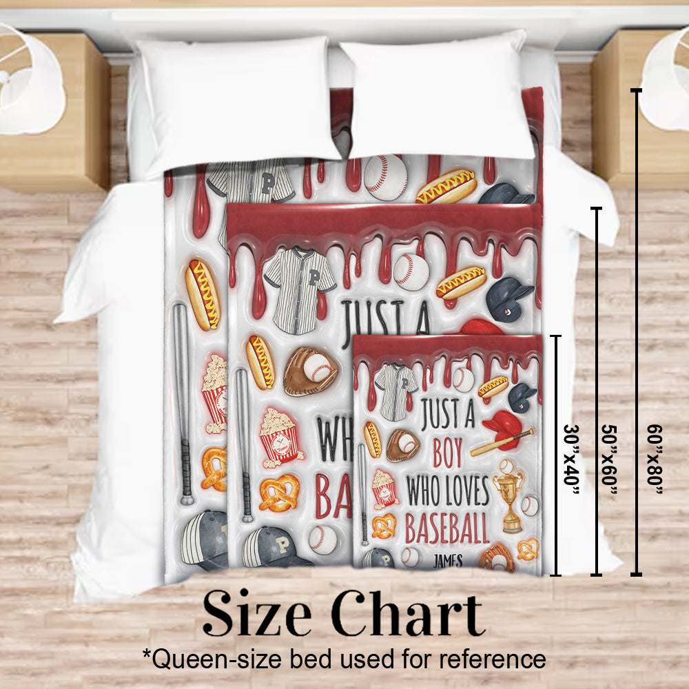 Just A Girl/Boy Who Loves Baseball - Personalized Baseball Blanket