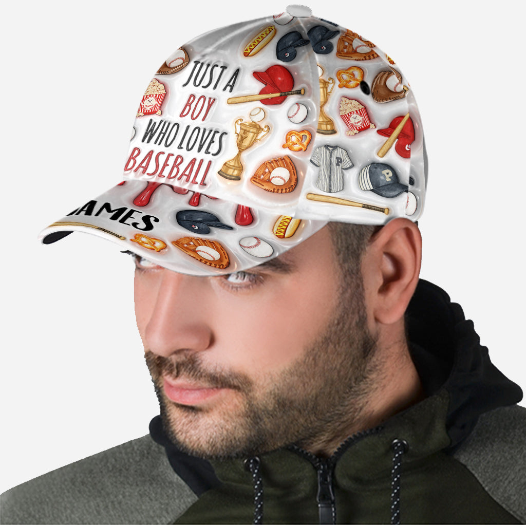 Einfach ein Mädchen/Junge, der Baseball liebt – personalisierte klassische Baseballkappe