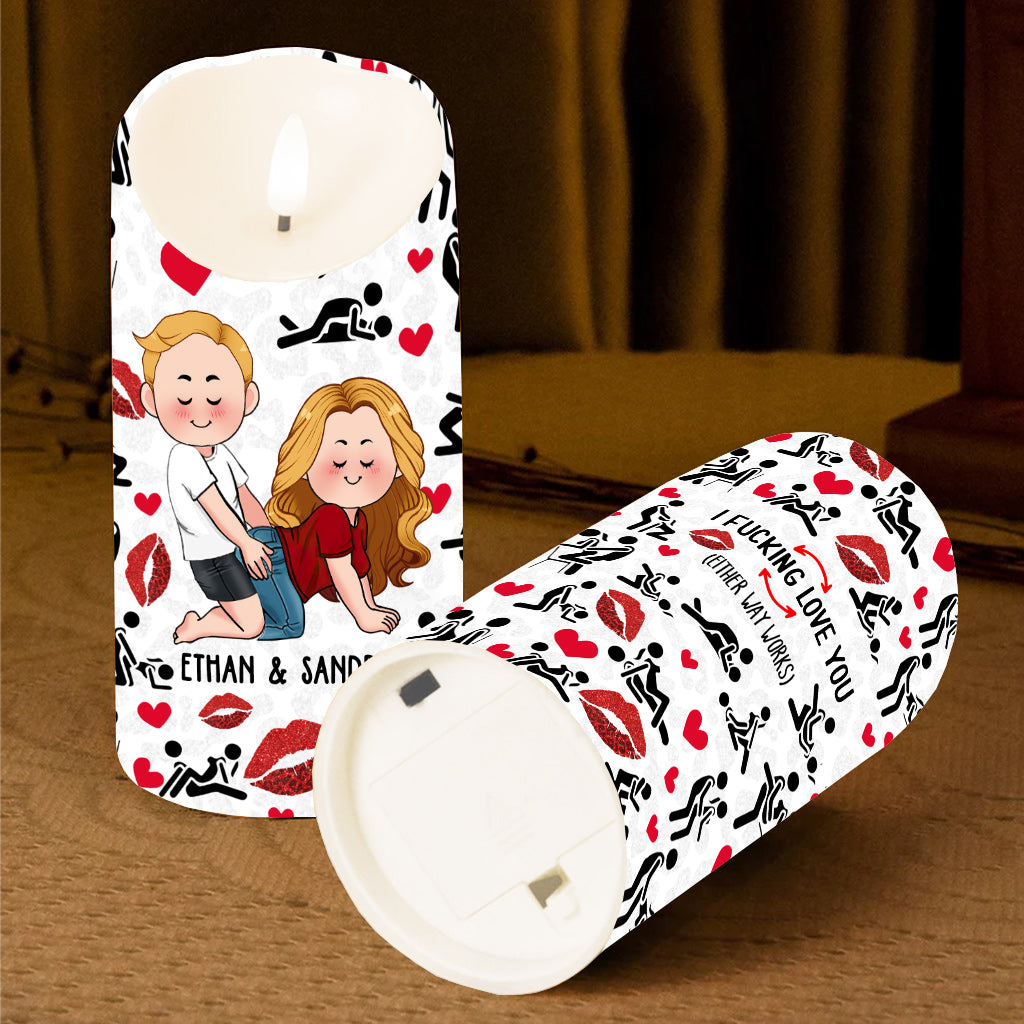 Ich liebe dich – Personalisierte, flammenlose Kerze für Paare