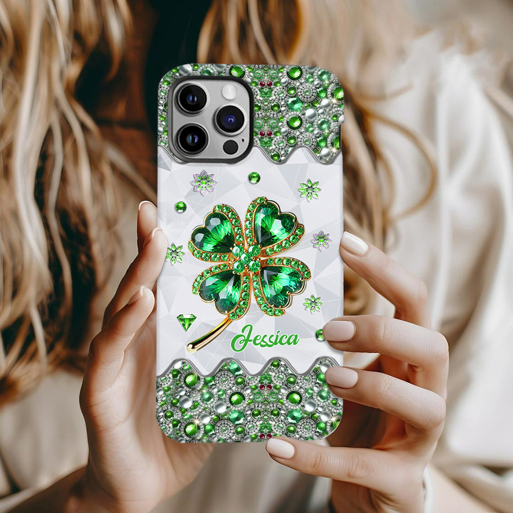 Glückskleeblatt – Personalisierte Handyhülle mit Allover-Print zum St. Patrick's Day