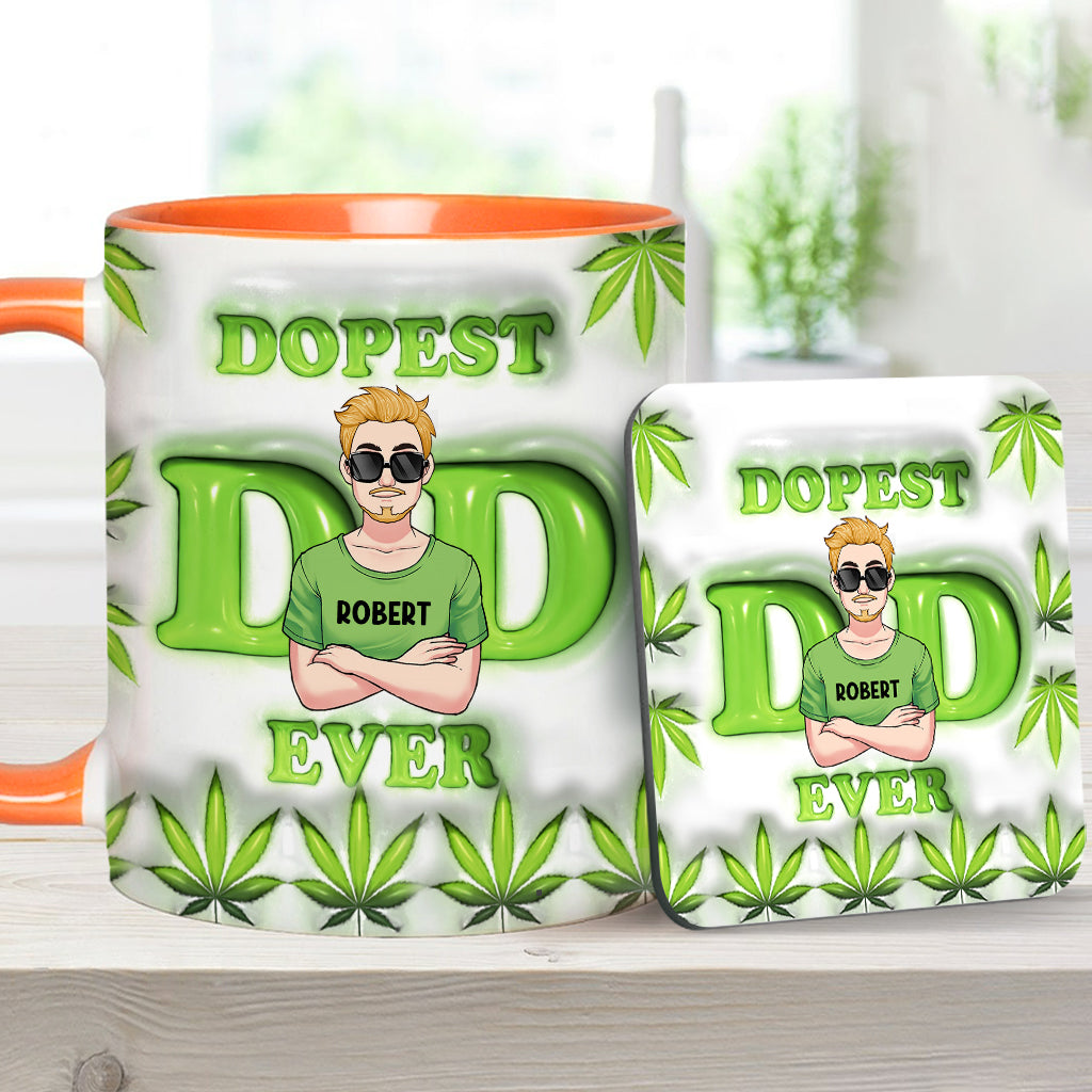 Daddy's Lil Buds World's Dopest Dad - Personalized Father Accent Mug