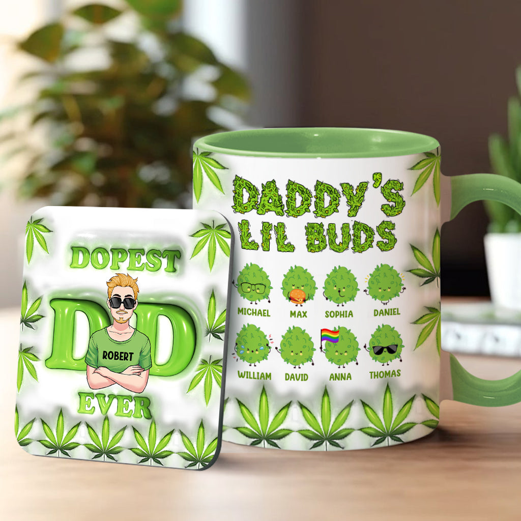 Daddy's Lil Buds World's Dopest Dad - Personalized Father Accent Mug