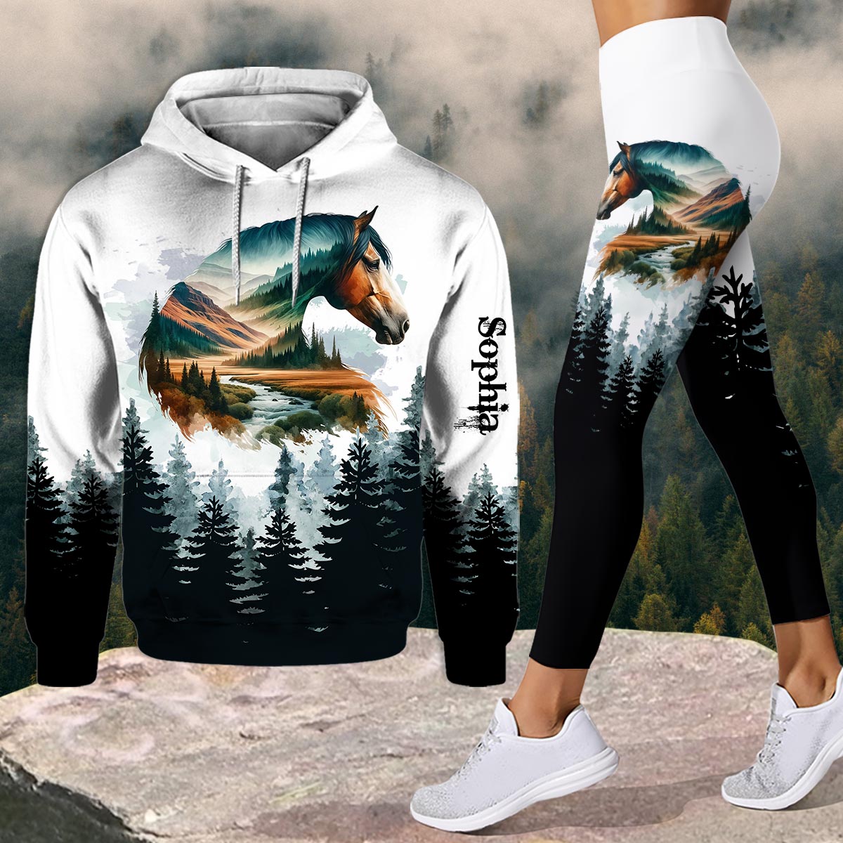 Pferdemädchen – Personalisierter Pferde-Hoodie und Leggings