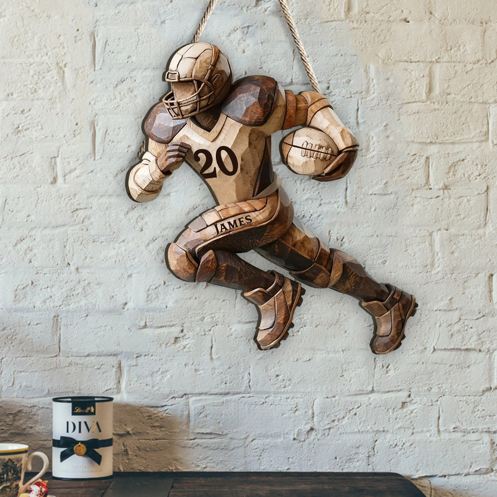 Starker Kerl – Personalisiertes Fußball-Holzschild in individueller Form