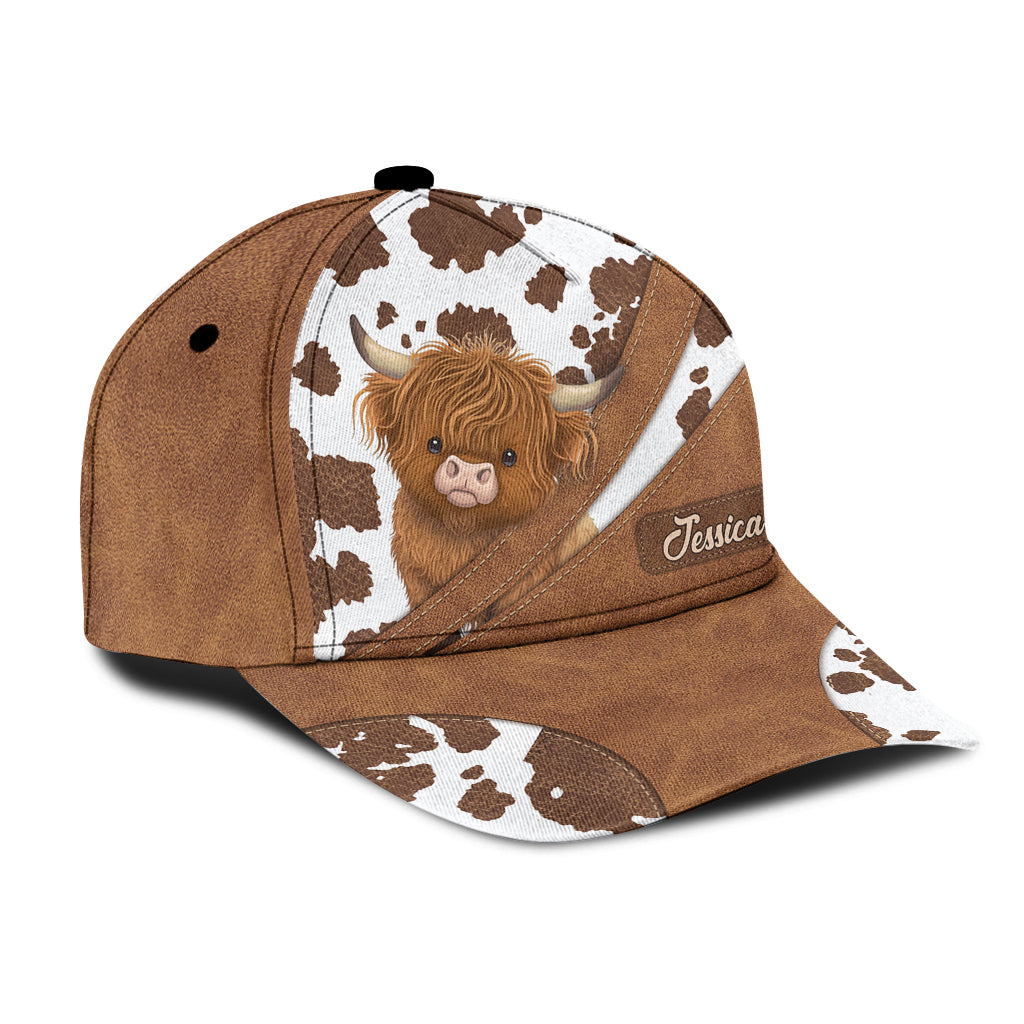 Einfach ein Mädchen, das Hochlandrinder liebt – personalisierte klassische Kappe