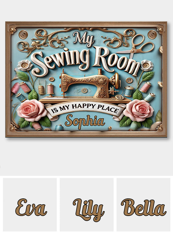 My Sewing Room - Personalized Sewing Rectangle Metal Sign