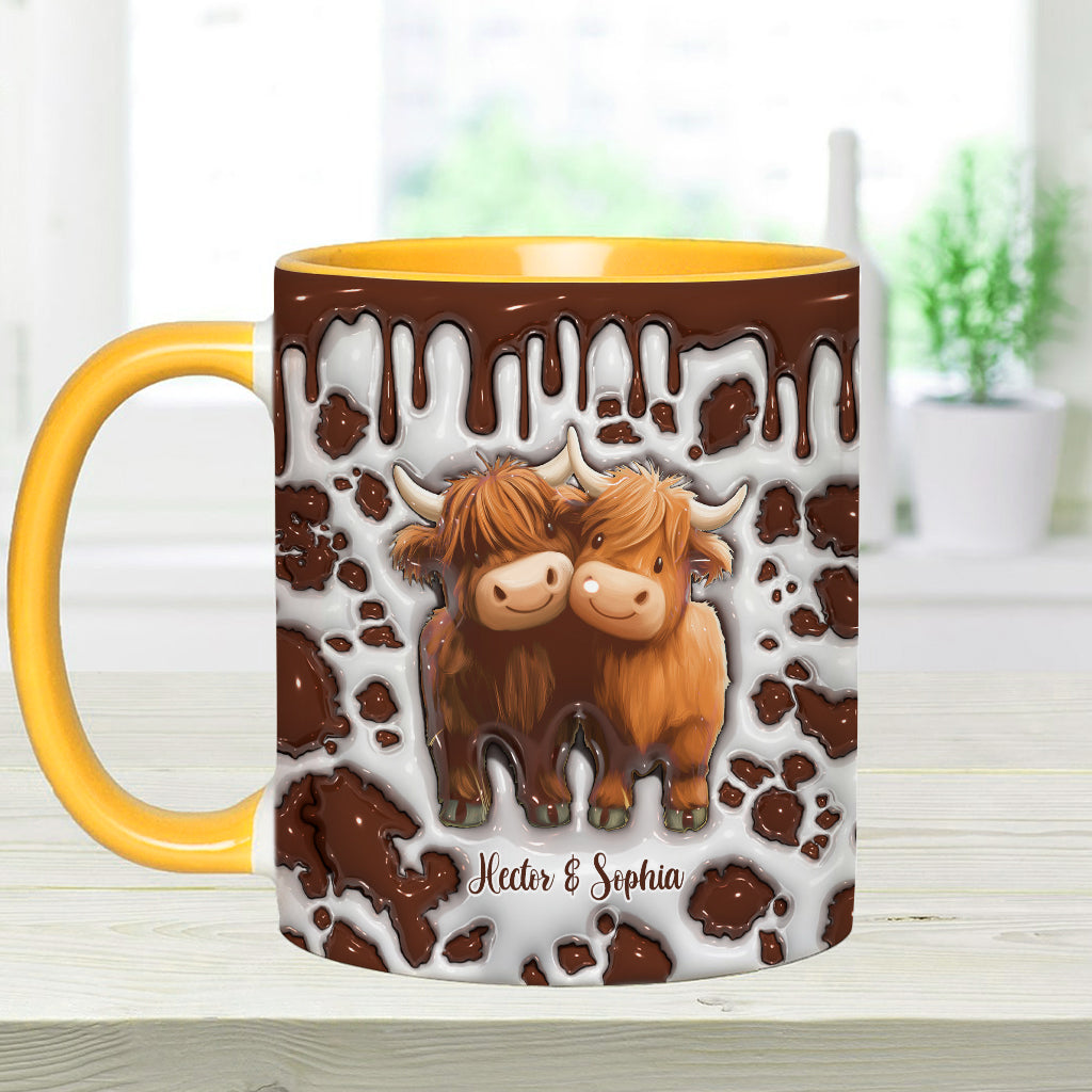 „Du und ich, wir schaffen das“ – personalisierte Tasse mit Hochlandrind-Motiv