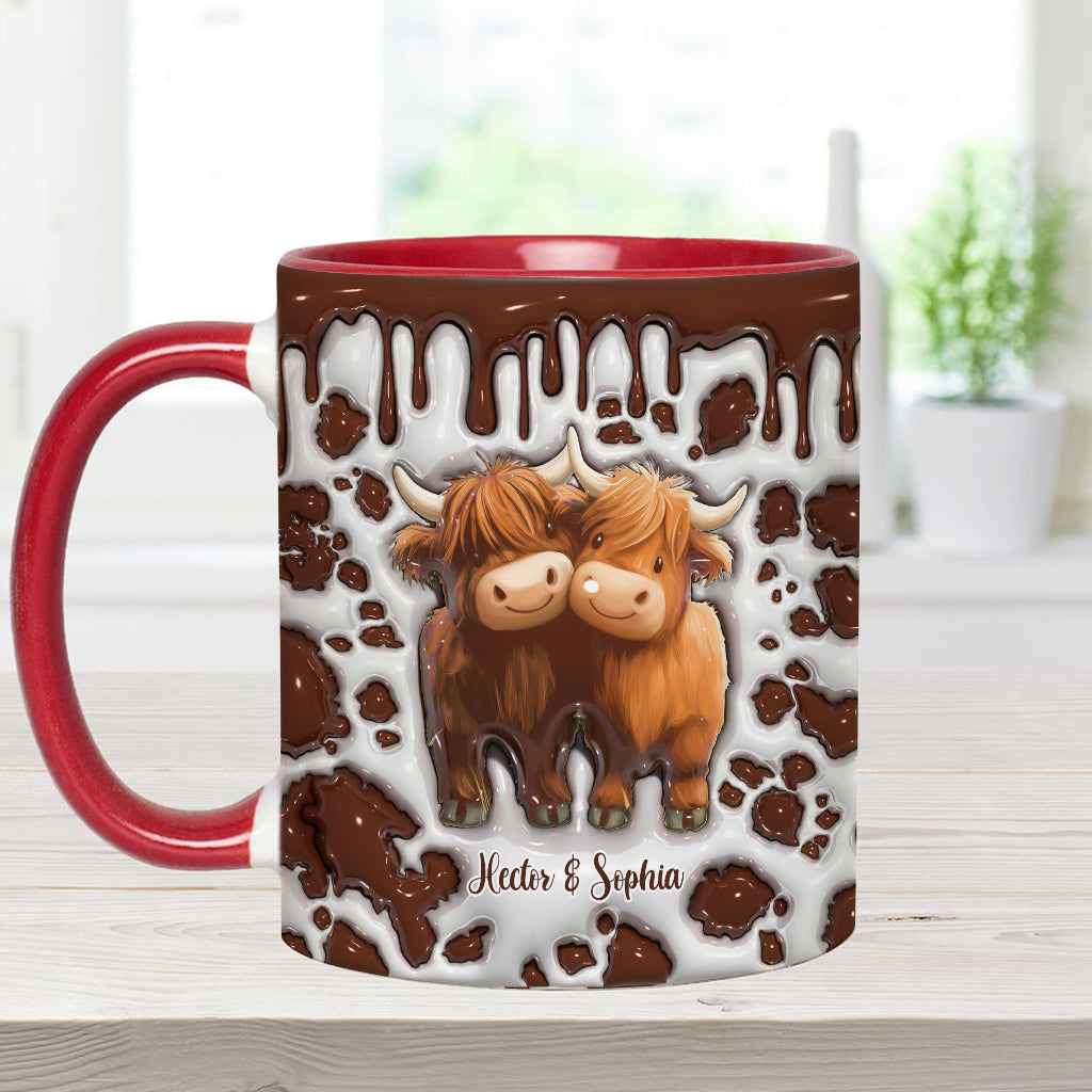 „Du und ich, wir schaffen das“ – personalisierte Tasse mit Hochlandrind-Motiv