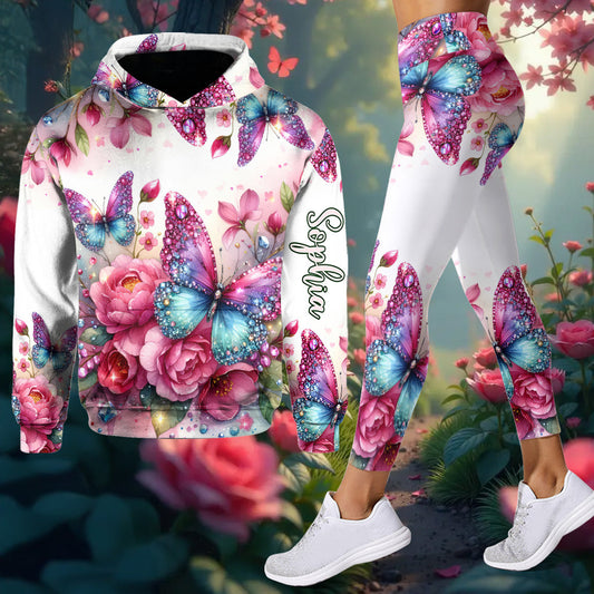 Sparkle Butterfly - Personalized Butterfly Hoodie and Leggings
