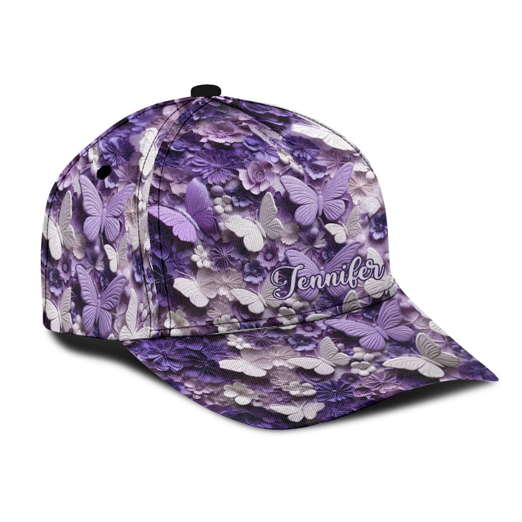 Purple Butterflies - Personalized Butterfly Classic Cap