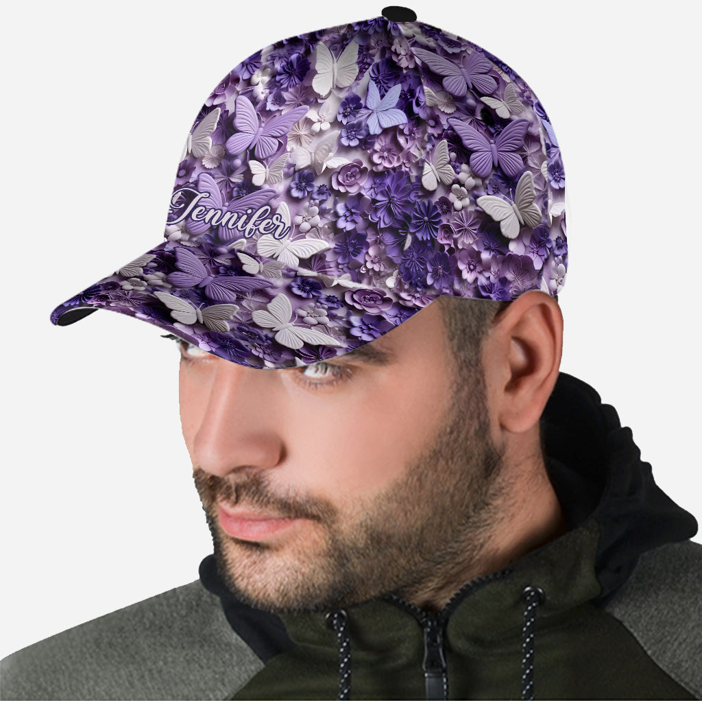 Purple Butterflies - Personalized Butterfly Classic Cap