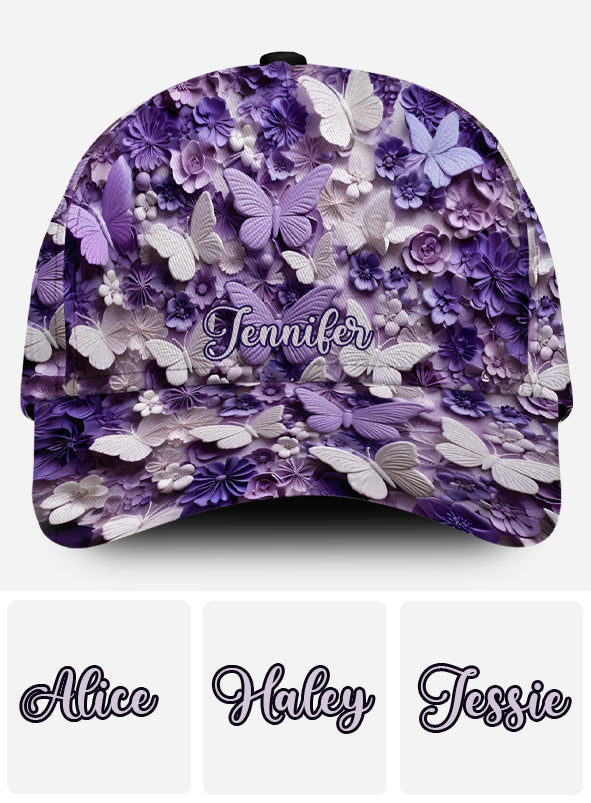 Purple Butterflies - Personalized Butterfly Classic Cap