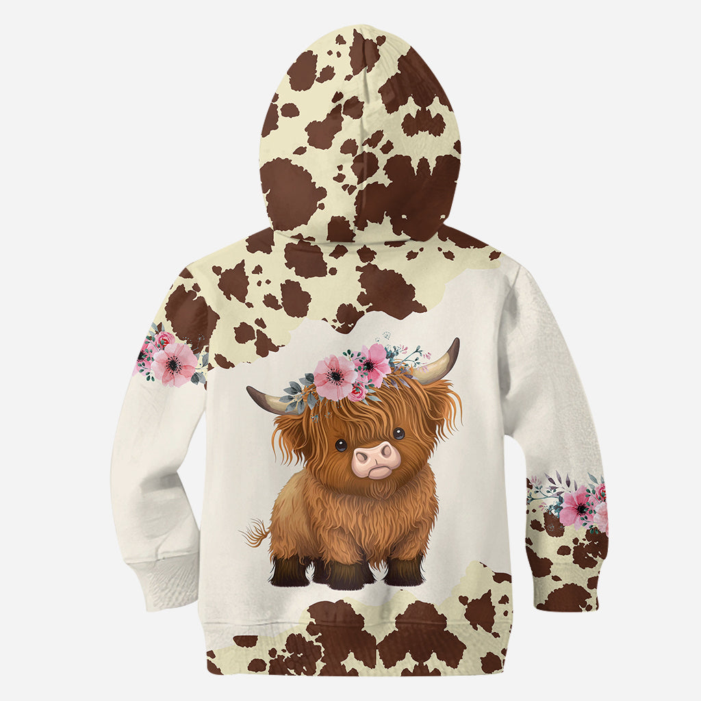 Einfach ein Mädchen, das Hochlandrinder liebt – Personalisierter Hoodie und Leggings mit Hochlandrind-Motiv