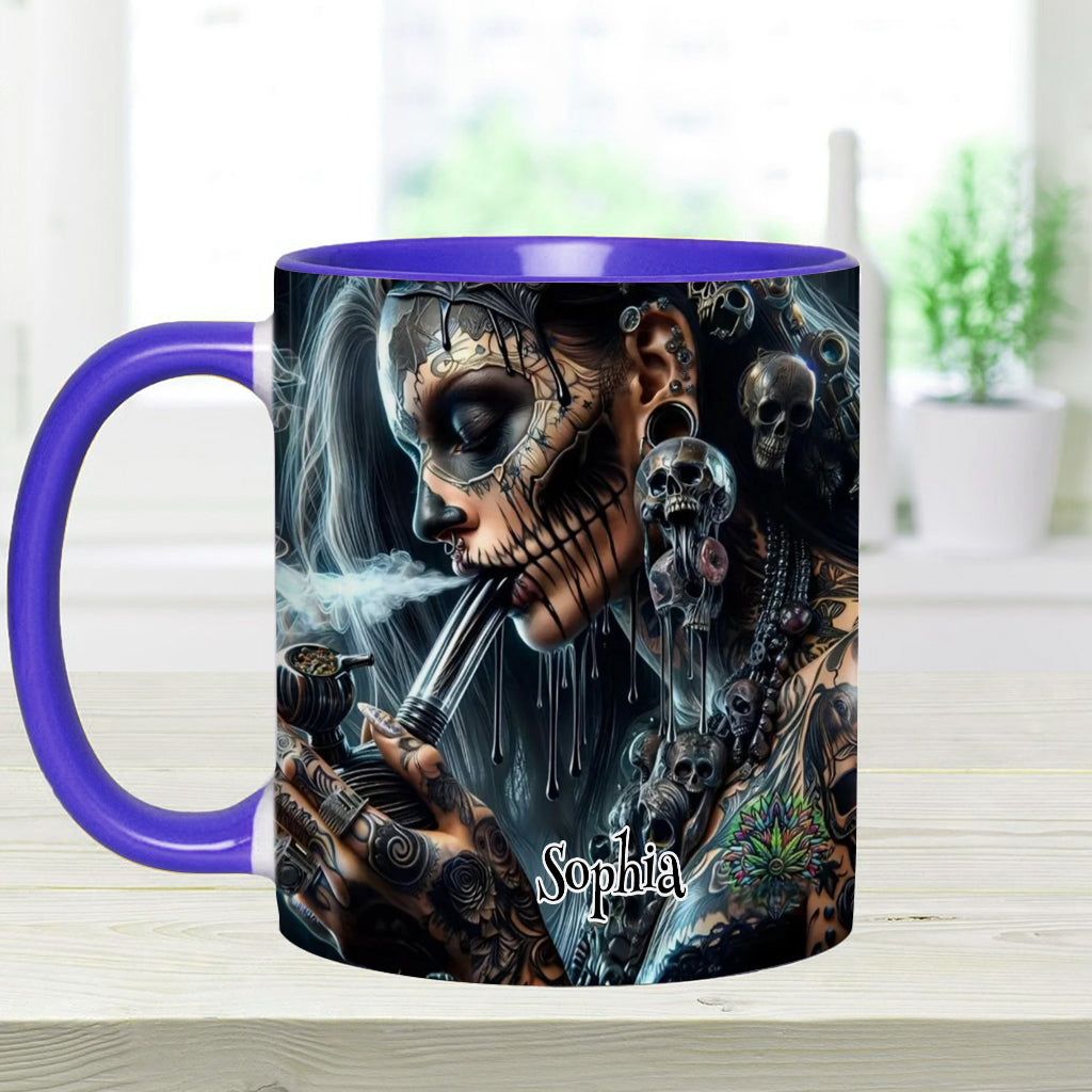 Psychedelic Queen - Personalisierter Becher mit Weed-Motiv