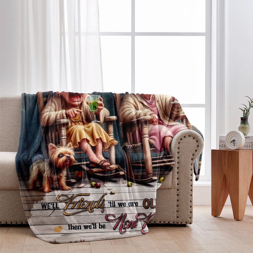 Lasst uns Freunde bleiben, bis wir alt und verrückt sind – personalisierte Freundschaftsdecke