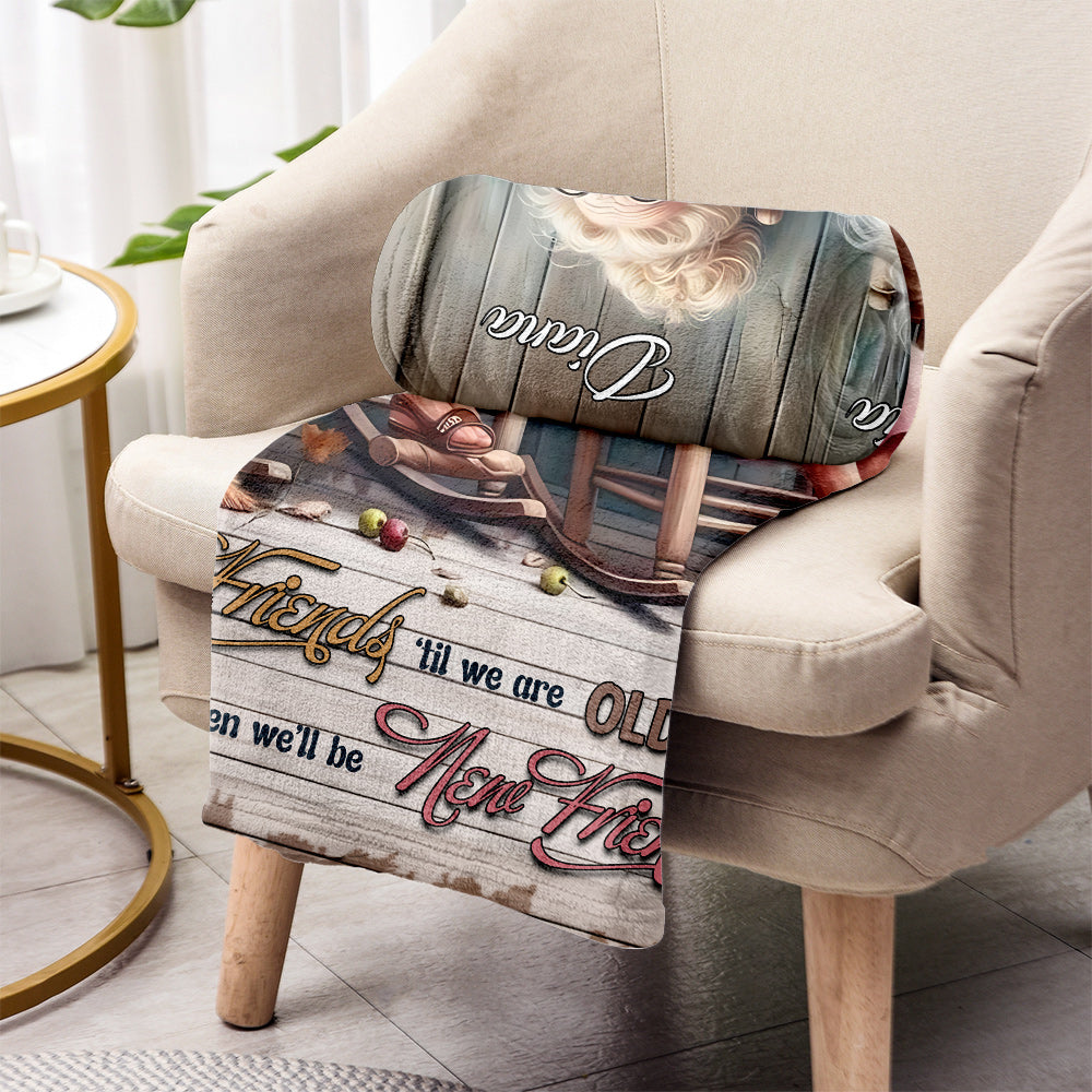 Lasst uns Freunde bleiben, bis wir alt und verrückt sind – personalisierte Freundschaftsdecke