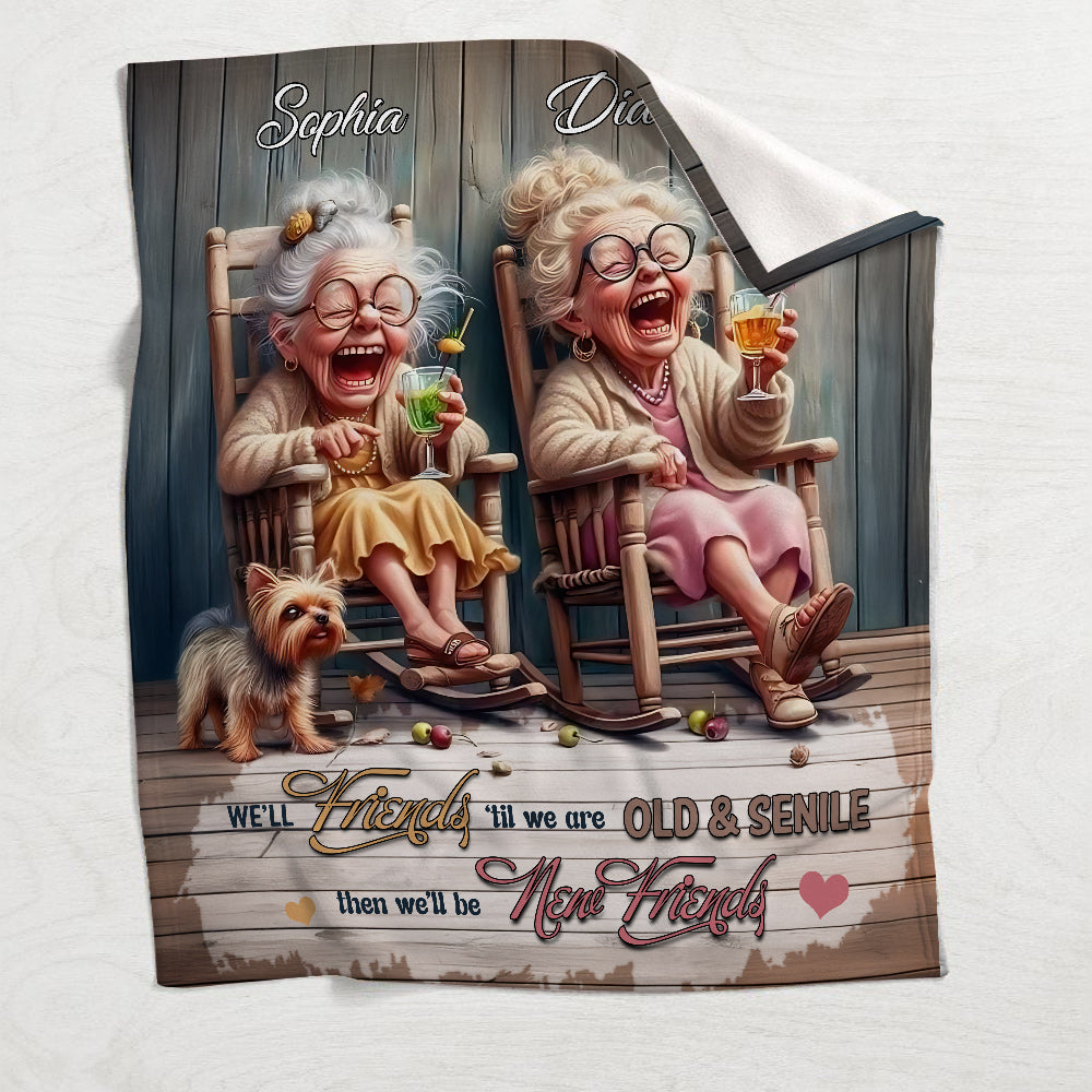 Lasst uns Freunde bleiben, bis wir alt und verrückt sind – personalisierte Freundschaftsdecke