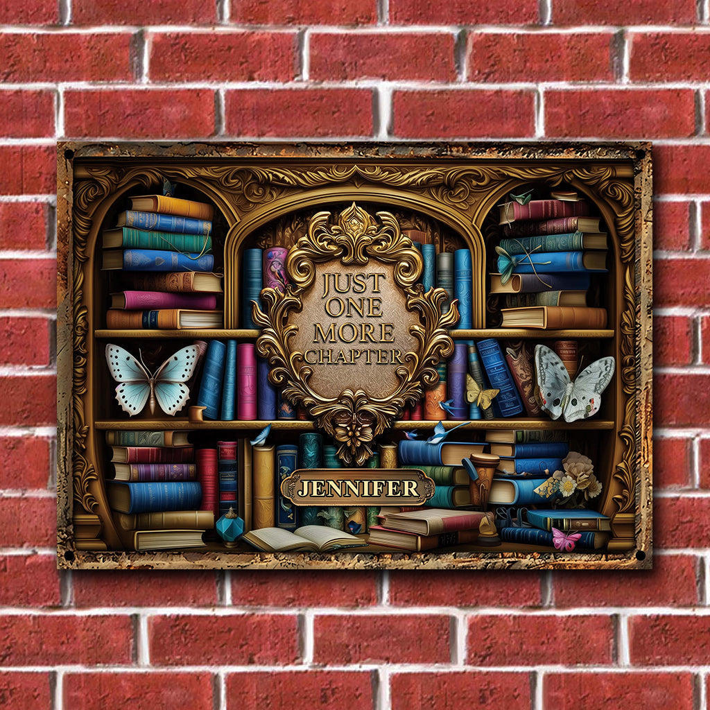 Just One More Chapter - Personalized Book Rectangle Metal Sign