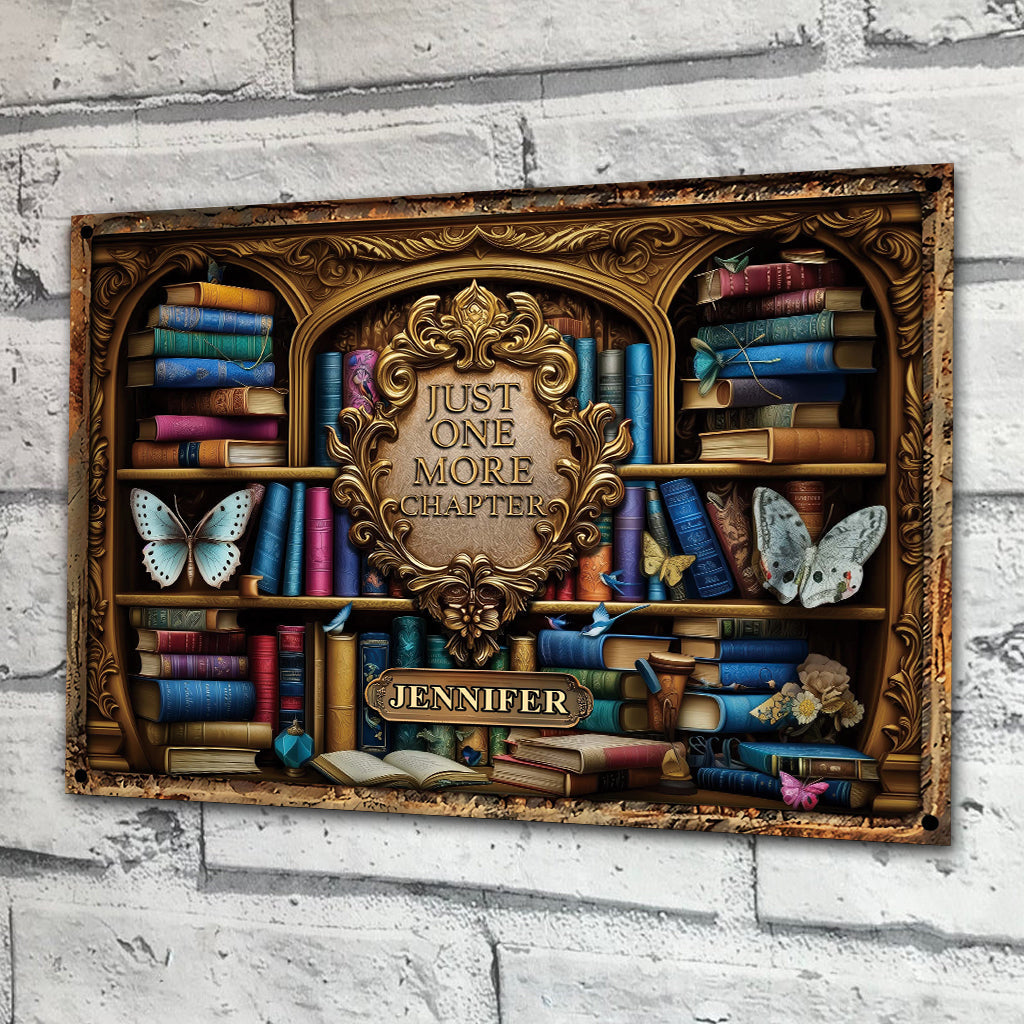 Just One More Chapter - Personalized Book Rectangle Metal Sign