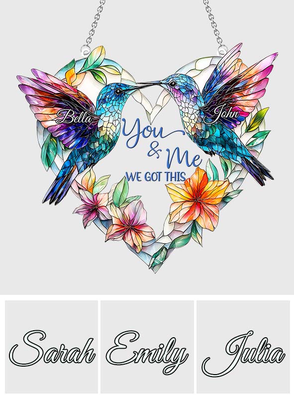 Kolibri-Pärchen – Personalisierter Kolibri-Fensterhänger als Sonnenfänger