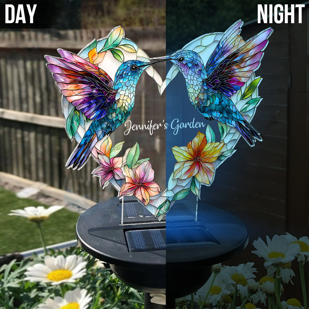 Fröhlicher Kolibri – Personalisierte Kolibri-Garten-Solarleuchte
