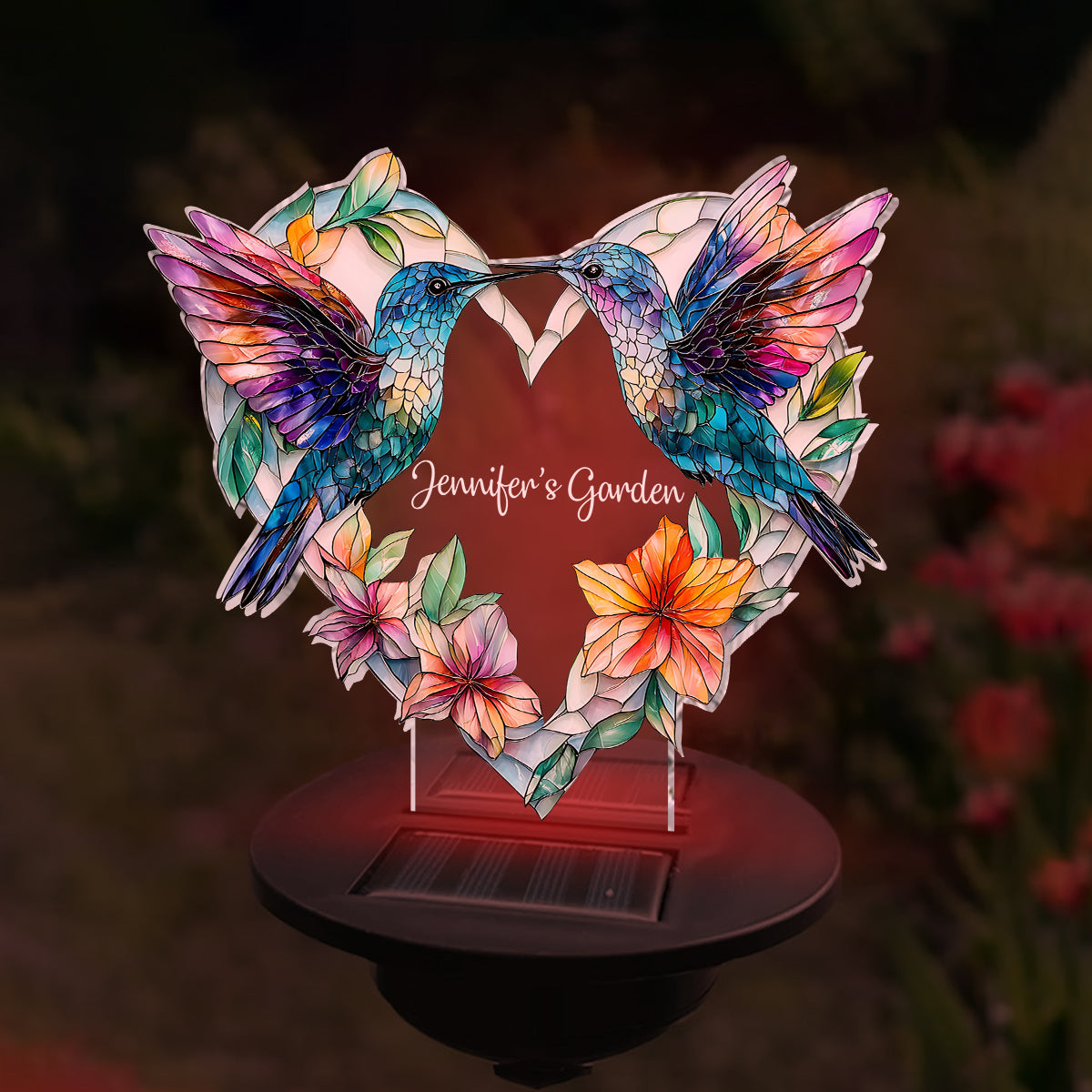 Fröhlicher Kolibri – Personalisierte Kolibri-Garten-Solarleuchte