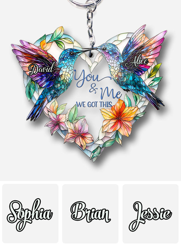 Hummingbird Couple - Personalized Hummingbird Keychain