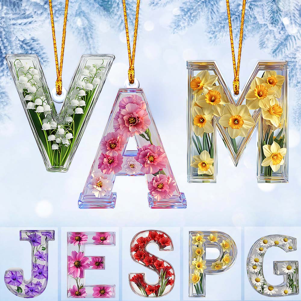 Wunderschöner floraler Buchstabe – personalisierter, individuell geformter Anhänger für deine beste Freundin