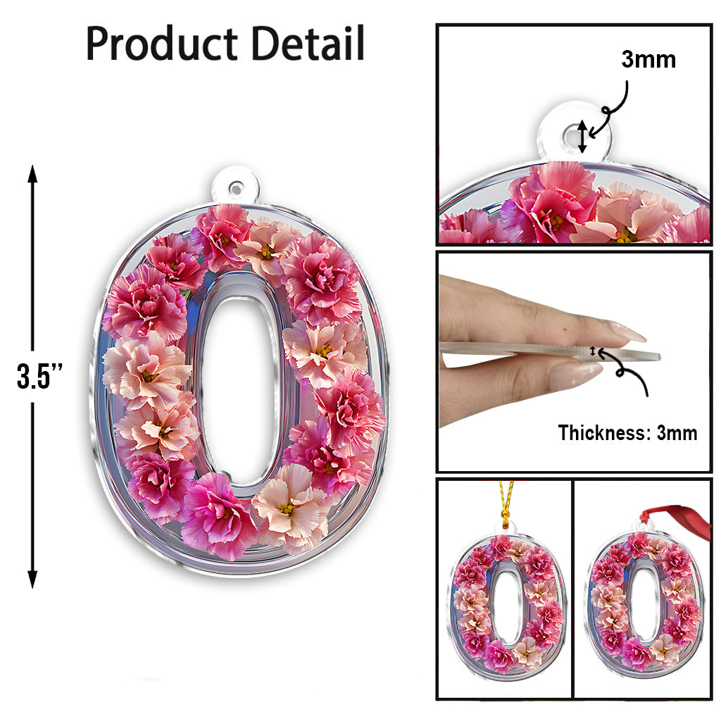 Wunderschöner floraler Buchstabe – personalisierter Muttertags-Anhänger in individueller Form