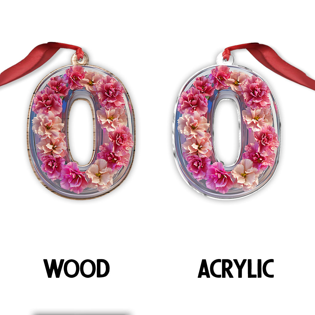 Wunderschöner floraler Buchstabe – personalisierter Muttertags-Anhänger in individueller Form