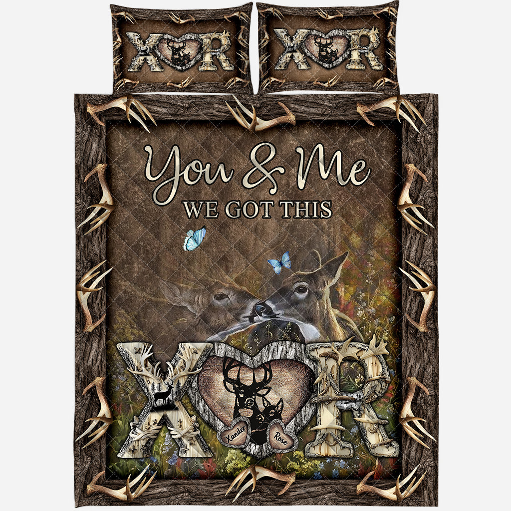 Her Buck His Doe - Personalisiertes Jagd-Quilt-Set