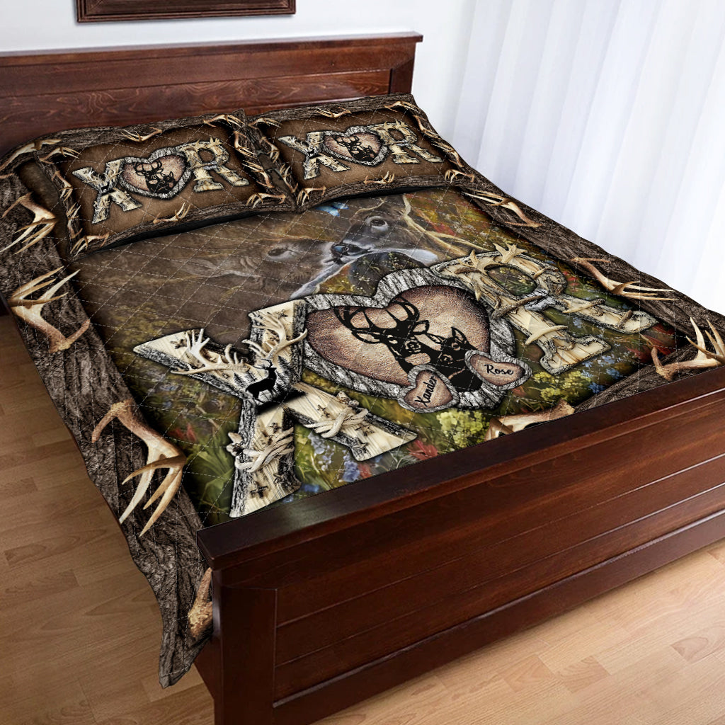 Her Buck His Doe - Personalisiertes Jagd-Quilt-Set