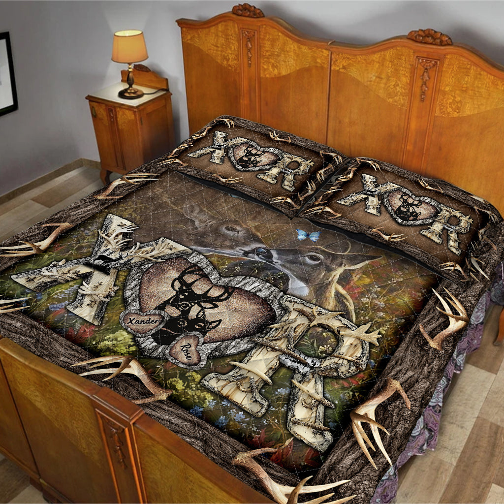 Her Buck His Doe - Personalisiertes Jagd-Quilt-Set