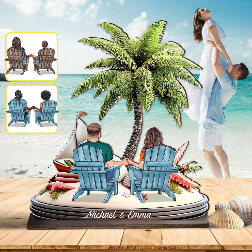 Entspannung am Strand – Personalisiertes, freistehendes Doppelbett (1-lagig)