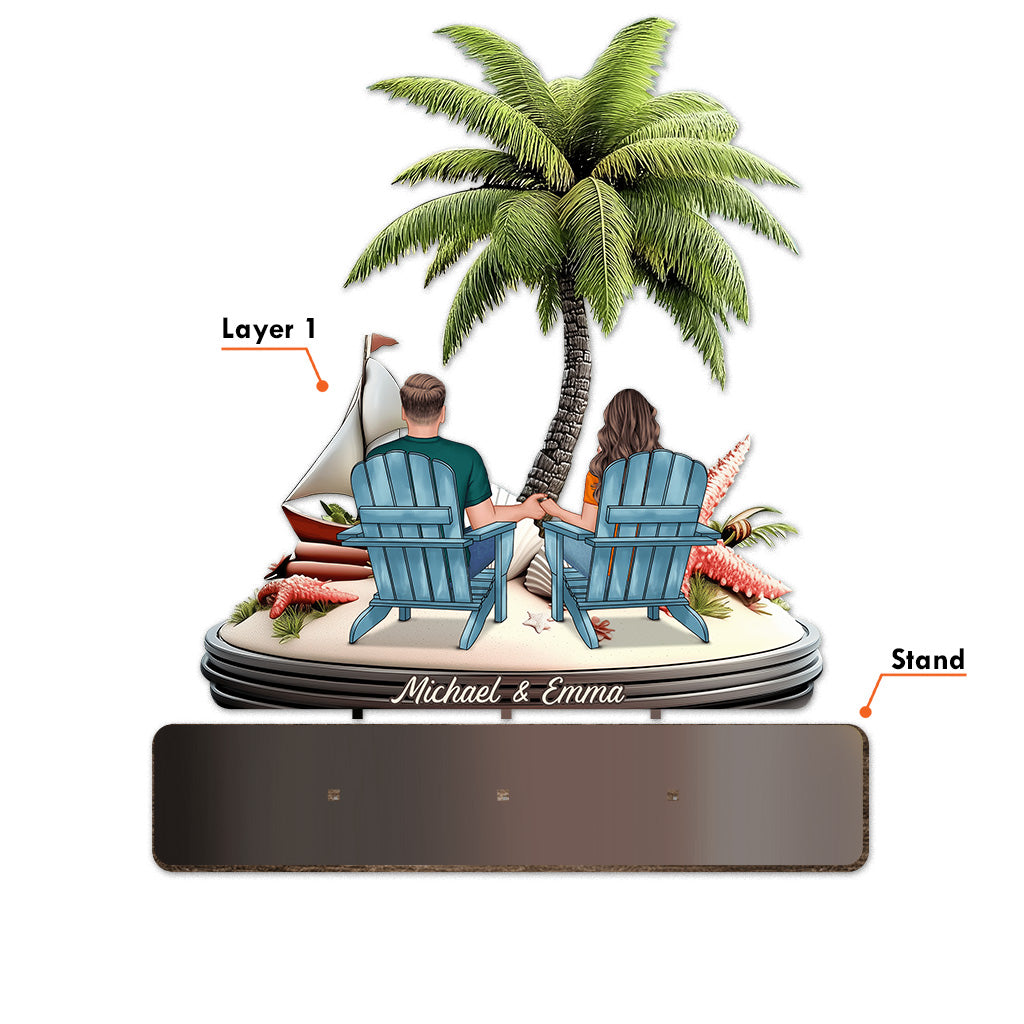 Entspannung am Strand – Personalisiertes, freistehendes Doppelbett (1-lagig)