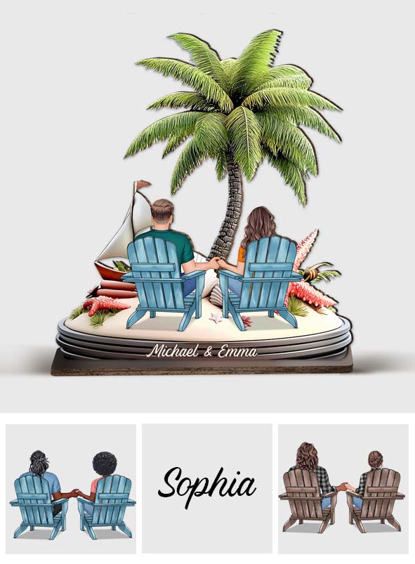 Entspannung am Strand – Personalisiertes, freistehendes Doppelbett (1-lagig)