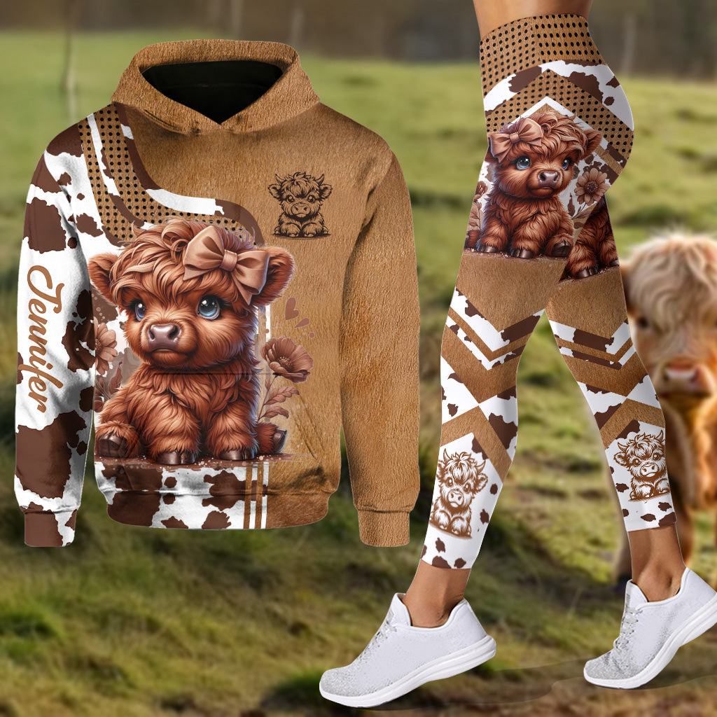 Liebling – Personalisierter Highland Cow Hoodie und Leggings