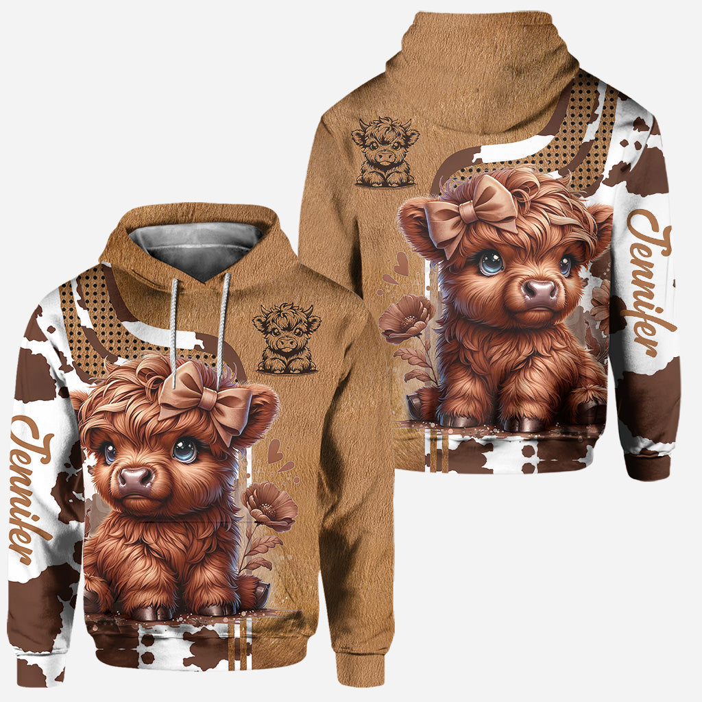 Liebling – Personalisierter Highland Cow Hoodie und Leggings