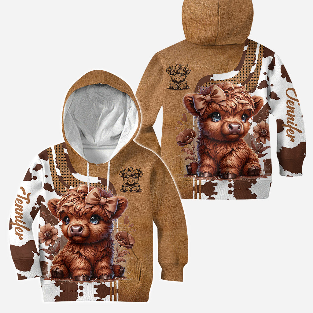 Liebling – Personalisierter Highland Cow Hoodie und Leggings