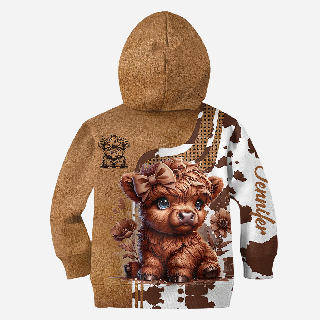 Liebling – Personalisierter Highland Cow Hoodie und Leggings