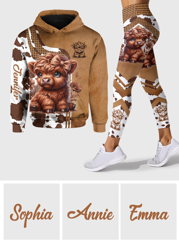 Liebling – Personalisierter Highland Cow Hoodie und Leggings
