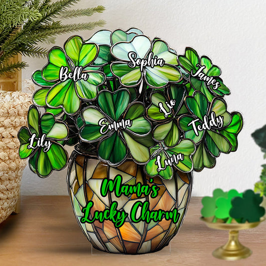 Glückliche Mama – Personalisierte Acrylplakette in individueller Form für die Mutter