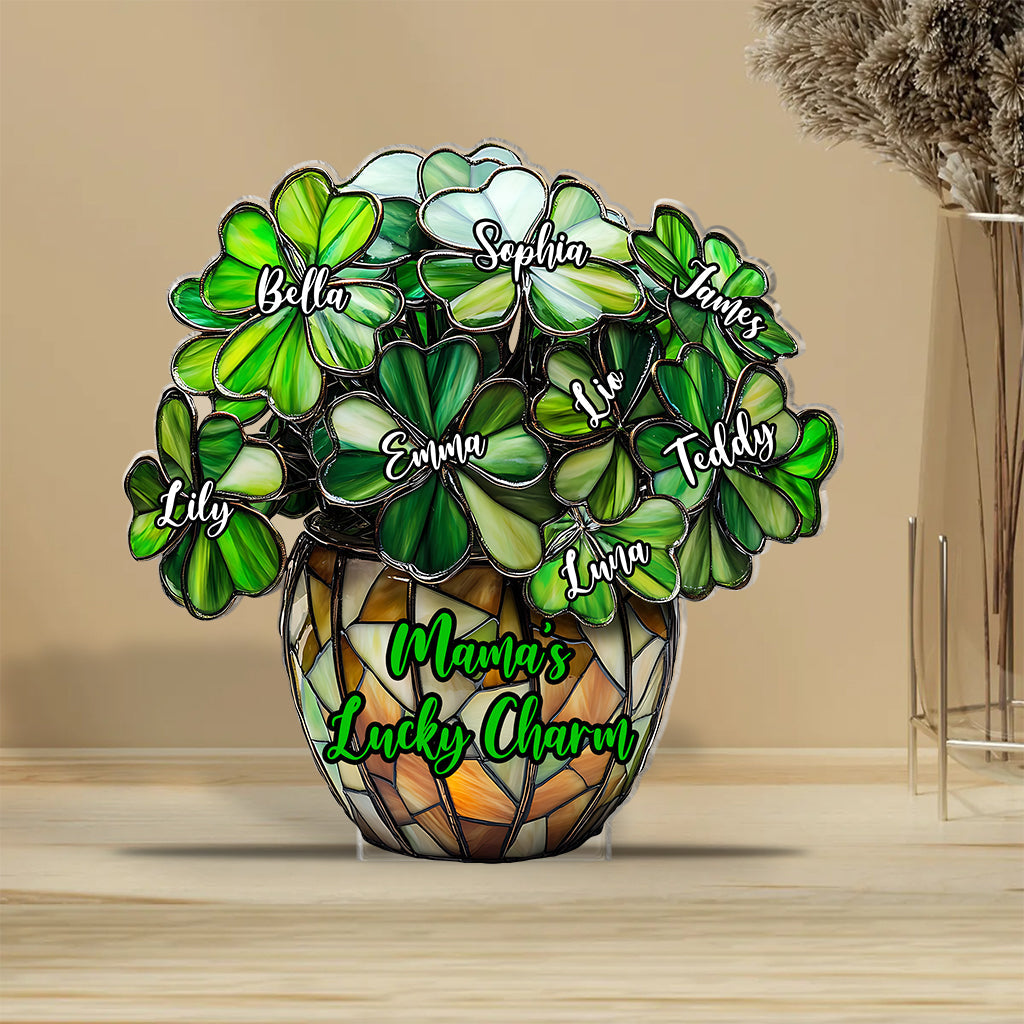 Glückliche Mama – Personalisierte Acrylplakette in individueller Form für die Mutter