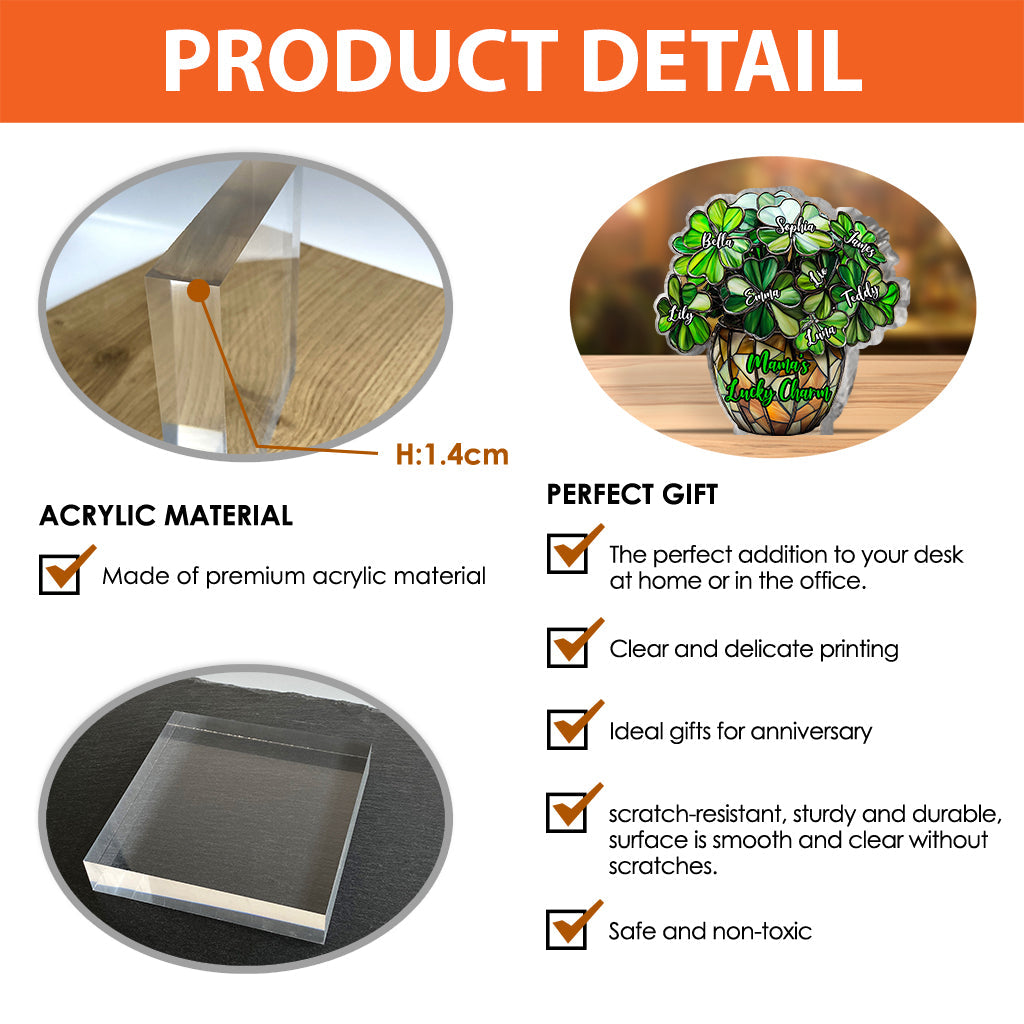 Glückliche Mama – Personalisierte Acrylplakette in individueller Form für die Mutter