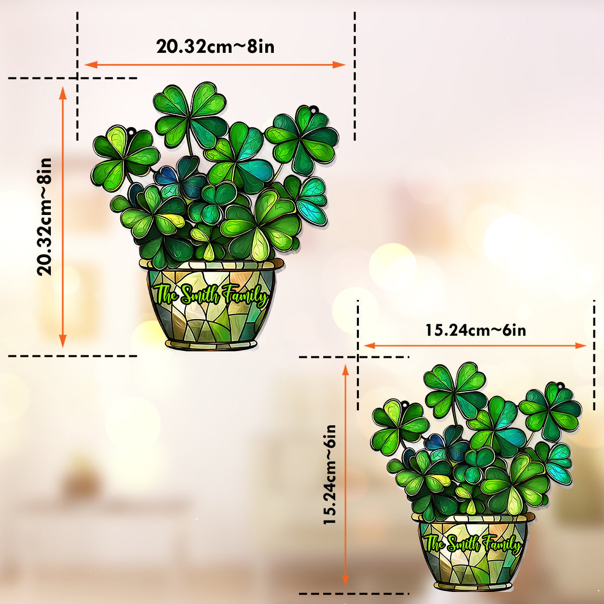 Glücksblume – Personalisierter Fensterhänger zum St. Patrick's Day 